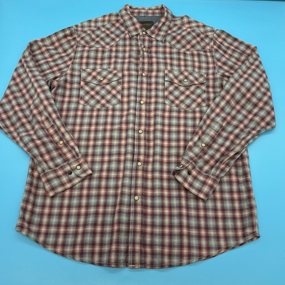 Northwest Territory Men's Plaid Pearl Snap Long Sleeve Shirt Size Large - Picture 1 of 8